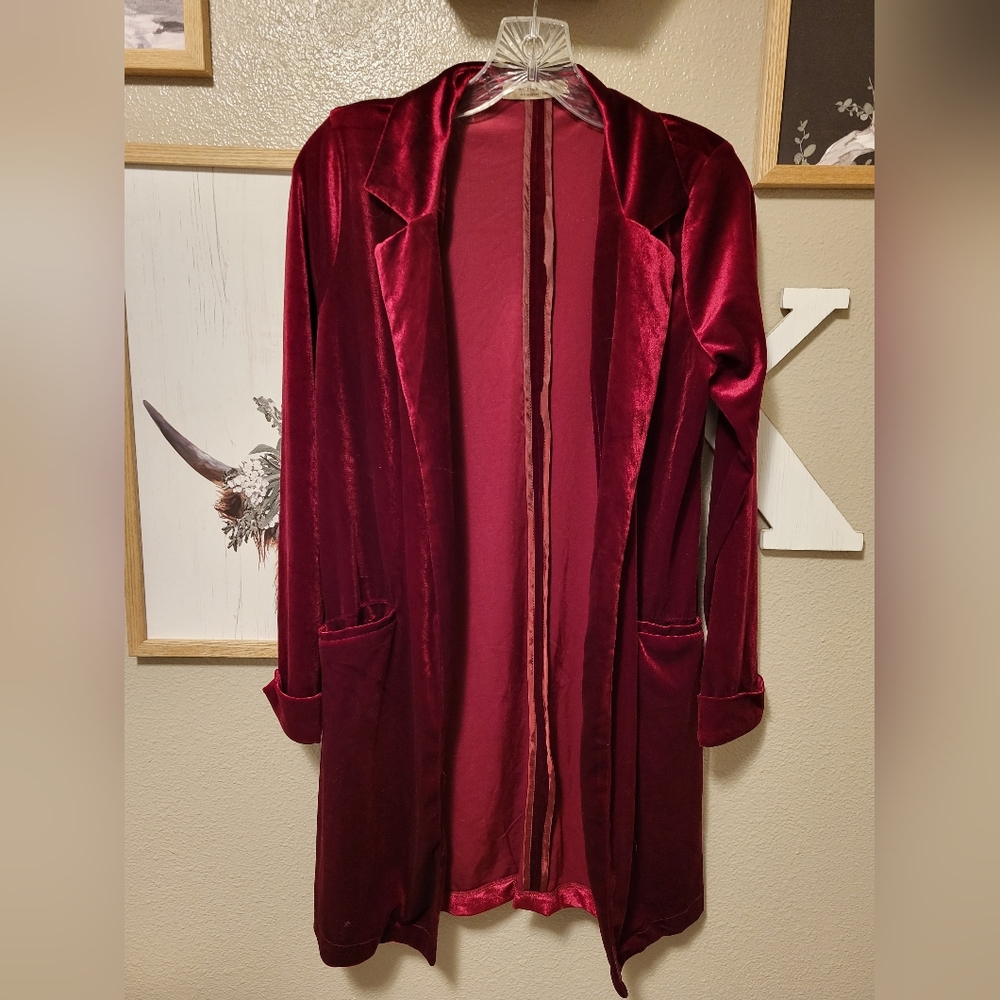 Active USA  Velvet Maroon Blazer style Cardigan